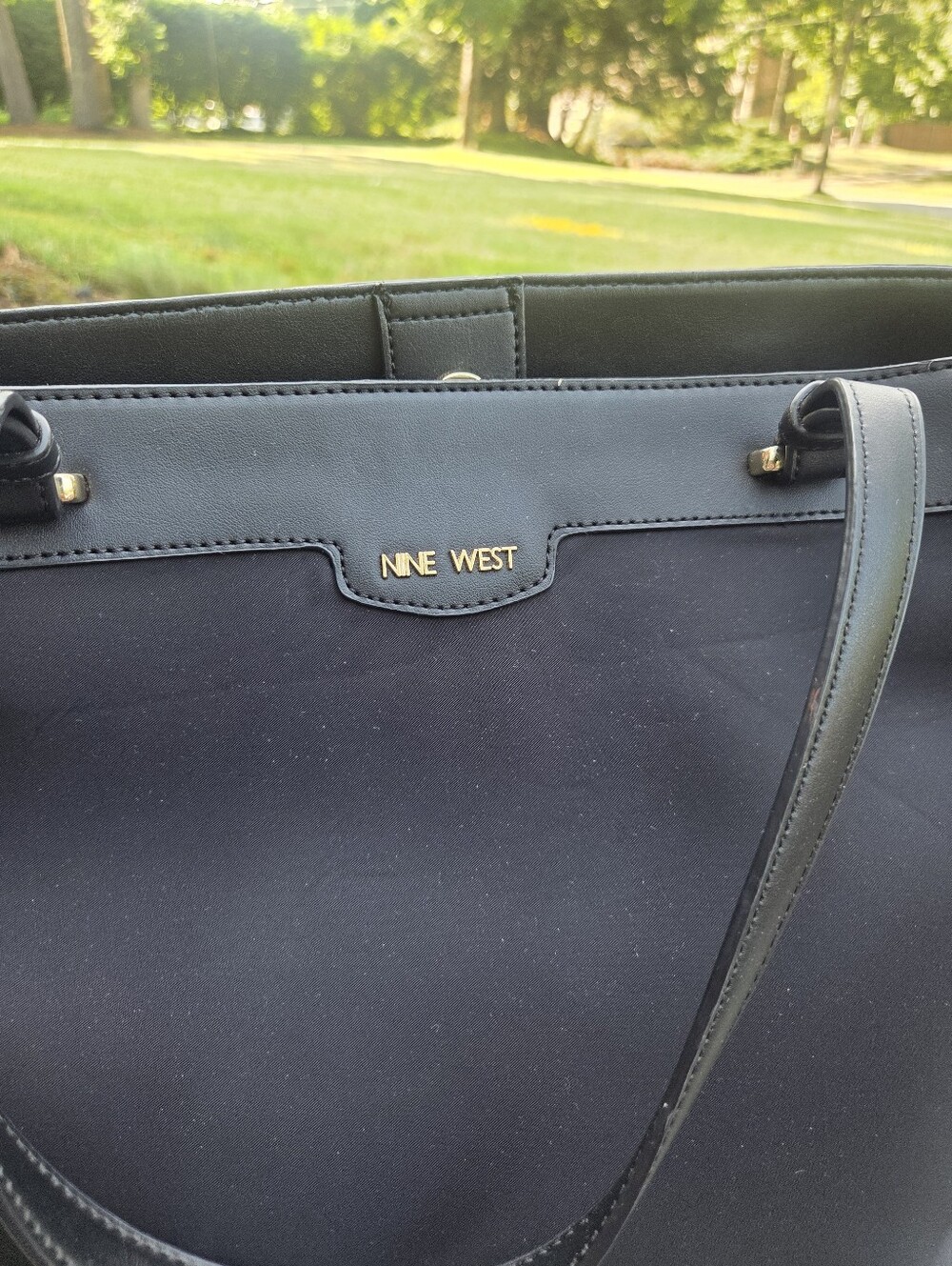 Nine West Black Nylon Tote with Removable Shoulder Strap - Picture 2 of 4